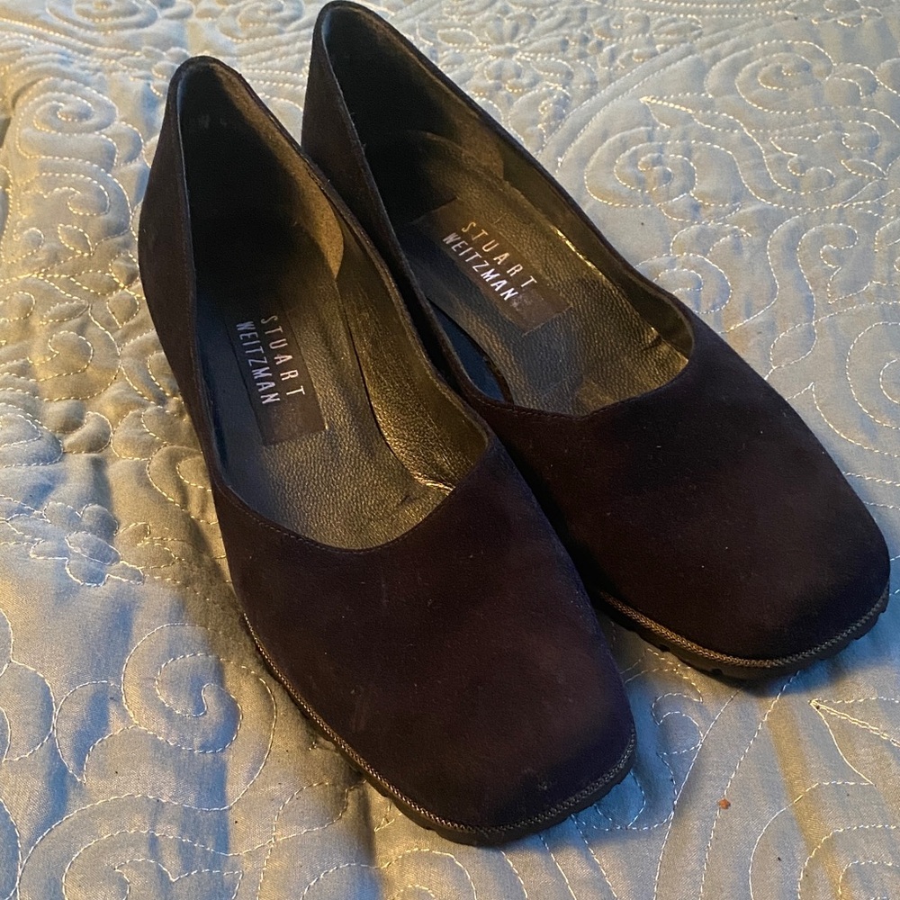 Stuart Weitzman Blue Suede 1.5” heels 7.5